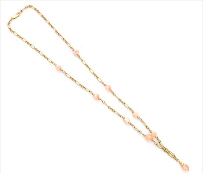 Lot 148 - A 9ct gold coral necklace