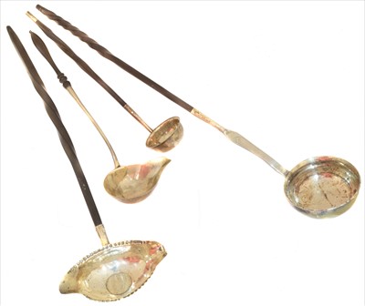 Lot 6 - Four Georgian and later toddy ladles