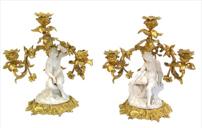 Lot 90 - A pair of late 19th century French garnitures
