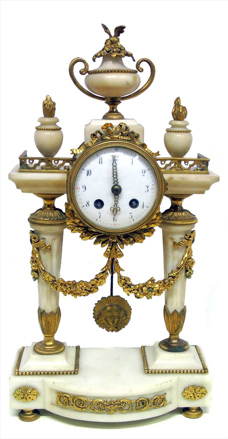 Lot 176 - Late 19th century French portico clock