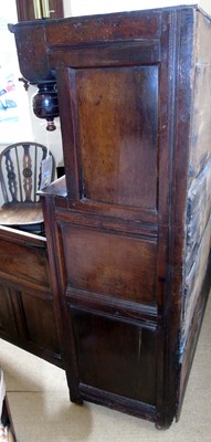Lot 314 - 17th century oak Merioneth press cupboard