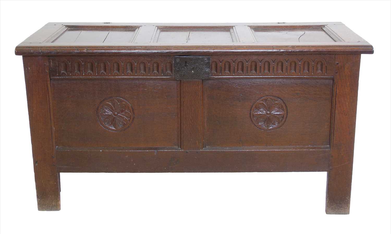 Lot 209 - 17th century oak jointed chest