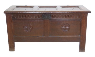 Lot 209 - 17th century oak jointed chest