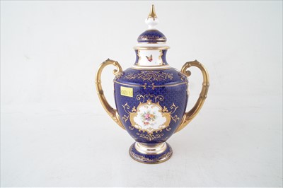 Lot 139 - Coalport twin handled vase and cover