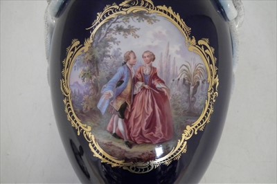 Lot 110 - Meissen twin handled lidded vase