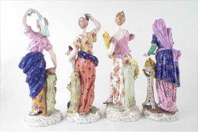 Lot 134 - A Set of four continental porcelain figures
