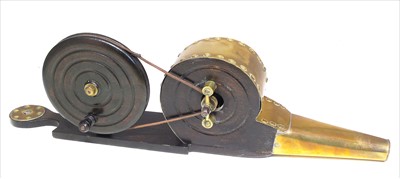Lot 13 - Late 19th century set of wood and brass mechanical bellows