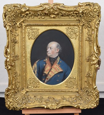 Lot 257 - Continental School, 19th century, Portrait of an officer, pastel.