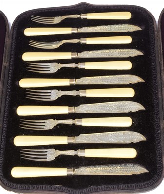 Lot 34 - A Victorian silver cutlery set