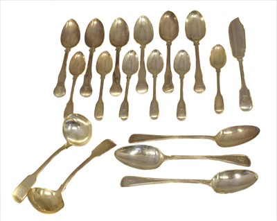 Lot 81 - A selection of George III and later silver flatware