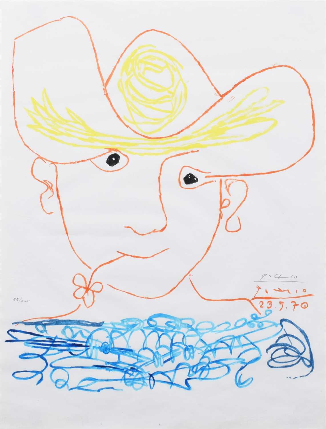 Lot 236 - Pablo Picasso, "Un Homme avec une Fleur", signed lithograph.