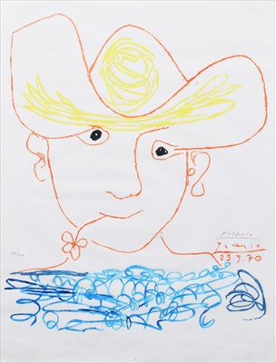 Lot 236 - Pablo Picasso, "Un Homme avec une Fleur", signed lithograph.