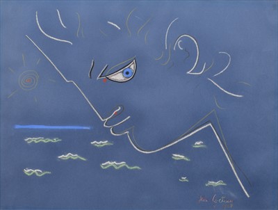 Lot 198 - Jean Cocteau, Untitled, chalk drawing.