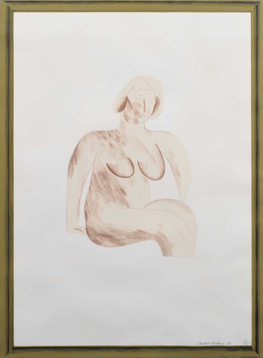 224 - David Hockney, "Picture of a Simple Framed Traditional Nude Drawing", signed lithograph.