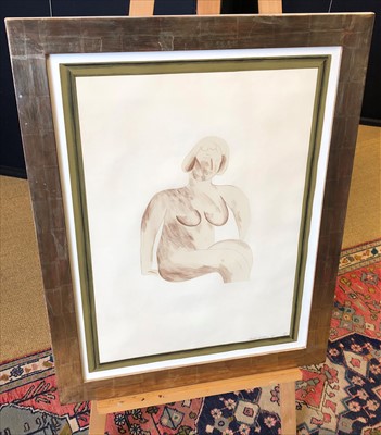 Lot 224 - David Hockney, "Picture of a Simple Framed Traditional Nude Drawing", signed lithograph.