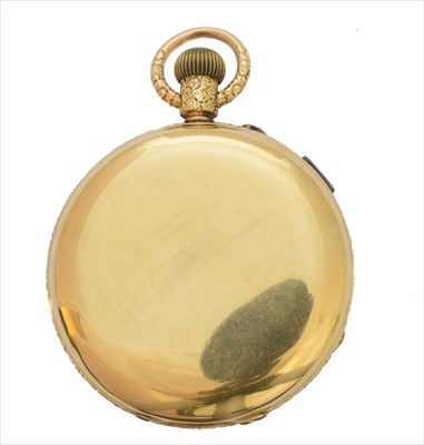 Lot 388 - A Victorian 18ct gold full hunter pocket watch by John Hawley & Son Ltd.