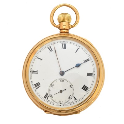 Lot 392 - A 1930s 18ct gold Selex open face pocket watch