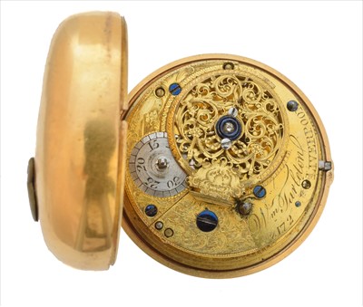 Lot 394 - A George III 18ct gold and diamond verge pair cased pocket watch by William Tarleton