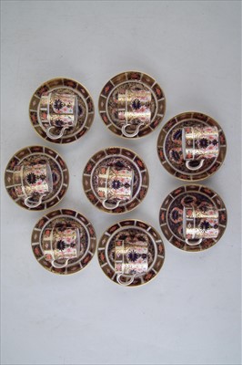 Lot 152 - Royal Crown Derby eight coffee cans and saucers