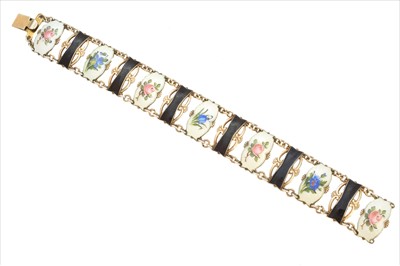 Lot 6 - A Norwegian silver enamel bracelet by Ivar T Holth