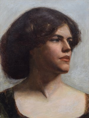 Lot 204 - Noel Laura Nisbet, Portrait of a woman's head, oil.