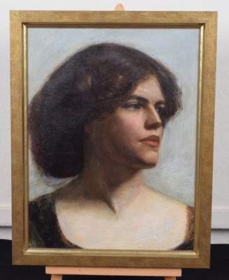 Lot 204 - Noel Laura Nisbet, Portrait of a woman's head, oil.