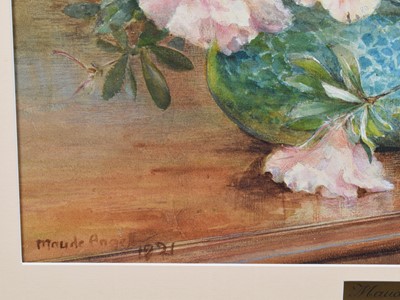 Lot 248 - Maude Angell, Still life of azaleas in a vase, watercolour.