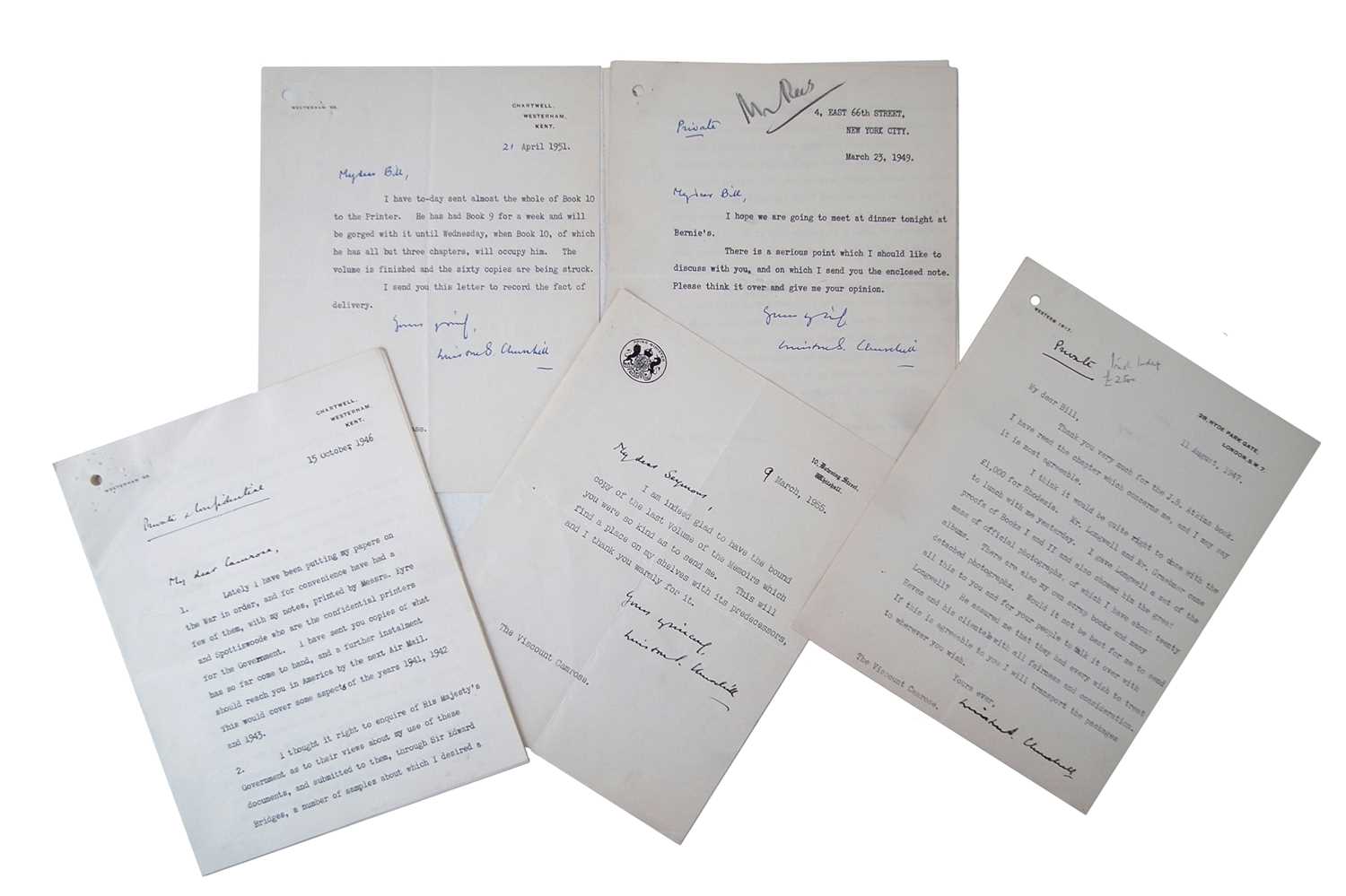 164 - Winston Churchill autographed letters