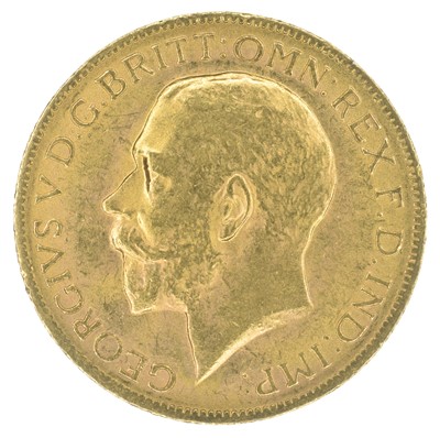 Lot 81 - George V, Sovereign, 1927, Pretoria Mint and two other cupro-nickel crowns (3).