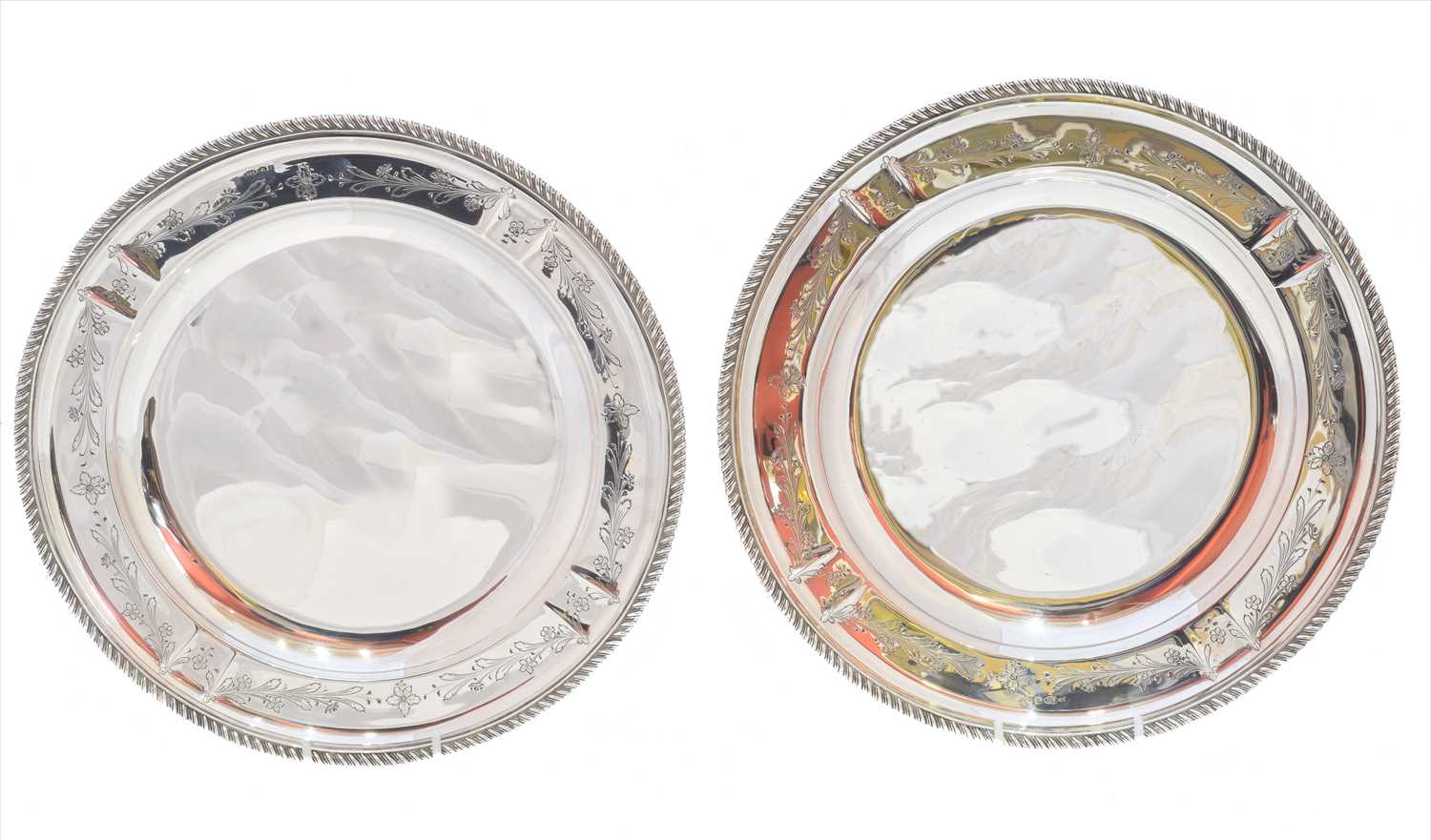 Lot 47 - A pair of silver chargers