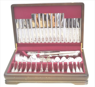 Lot 48 - An Elizabeth II 97 piece canteen of silver and silver handled 'King's pattern' cutlery
