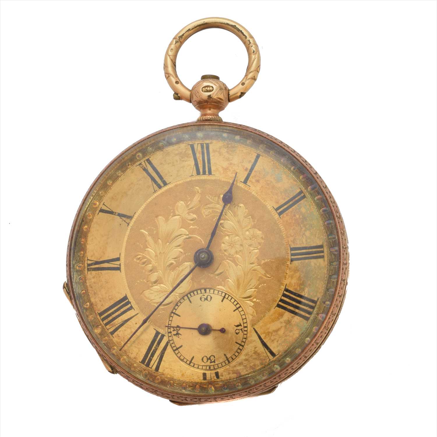 Lot 402 - An open face pocket watch,