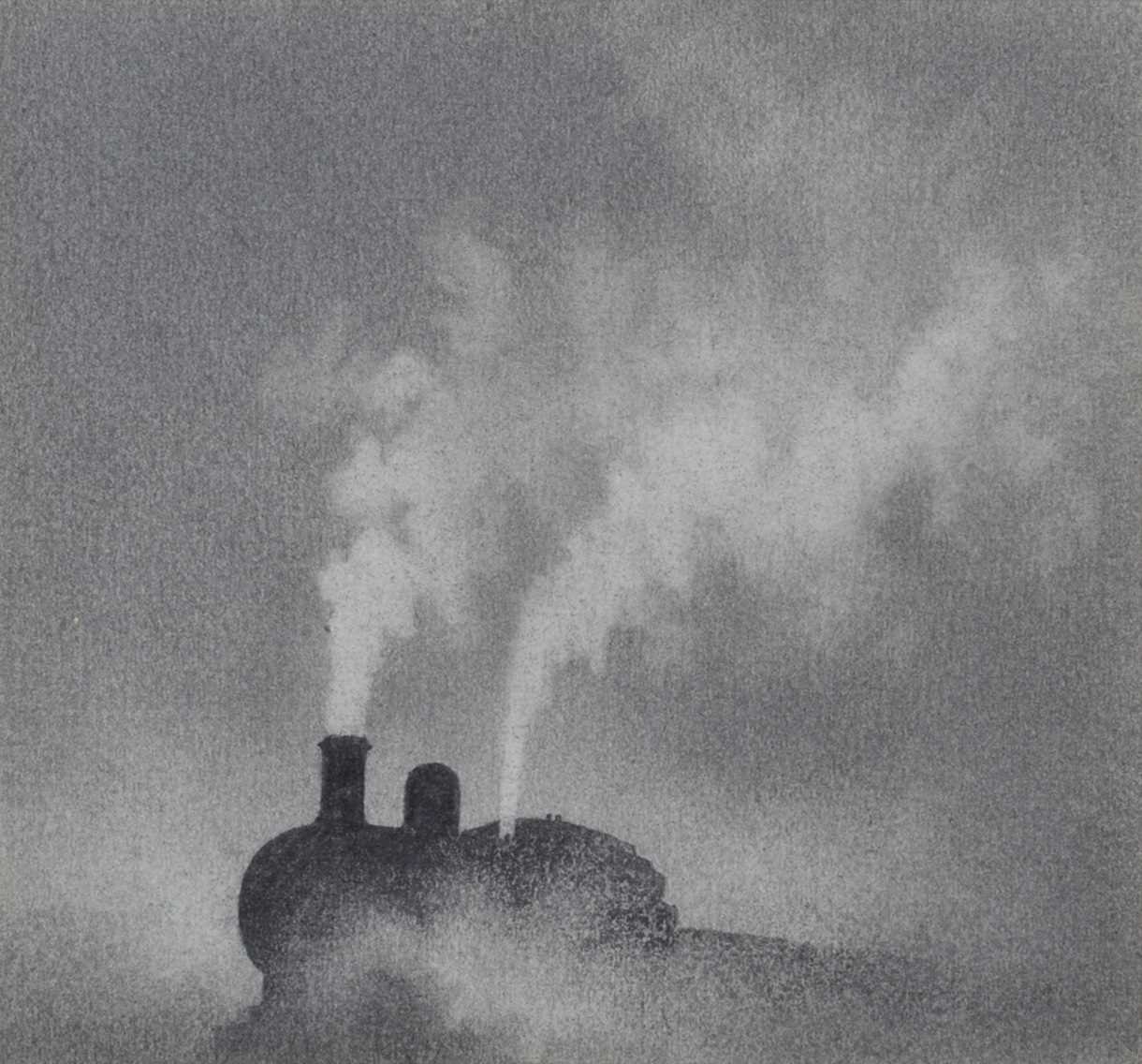 104 - Trevor Grimshaw, small steam train, graphite.