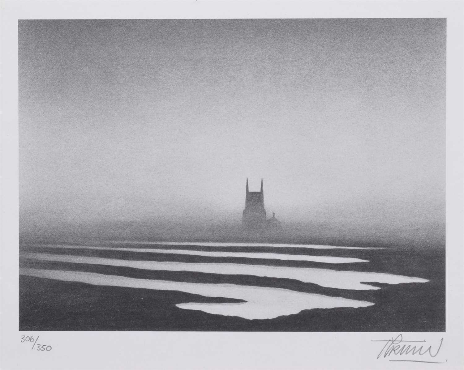 Lot 112 - After Trevor Grimshaw, "An Isolated Church", signed print.