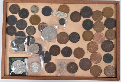 Lot 125 - Three trays of assorted mainly British silver and copper historic coinage.
