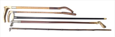 Lot 84 - A collection of hunting whips and canes