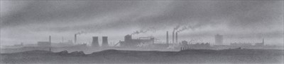 Lot 110 - Trevor Grimshaw (British 1947-2001), Industrial cityscape, graphite.