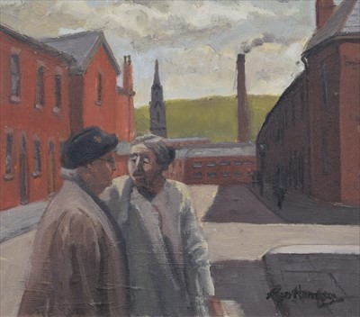Lot 80 - Roger Hampson (British 1925-1996), "Gladstone Mill, Bolton", oil.