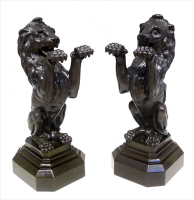 Lot 167 - A pair of late 19th century bronze garnitures