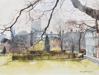 Lot 91 - George Thompson, "Abbey Green, Chester", watercolour.