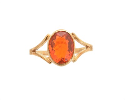 Lot 222 - A 9ct fire opal single stone ring
