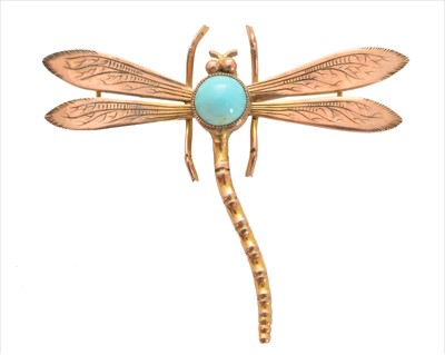 Lot 58 - A turquoise brooch