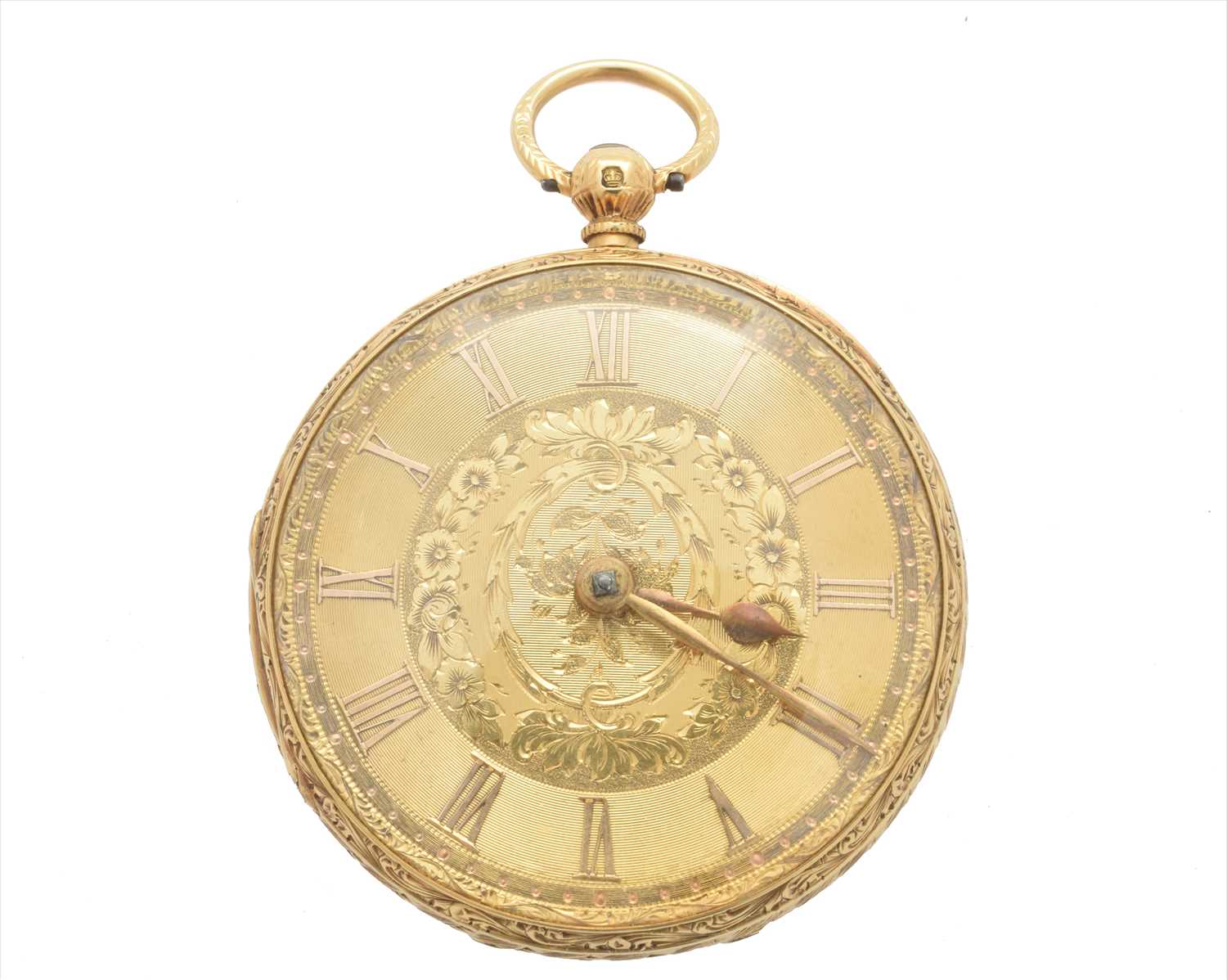 Lot 384 - An 18ct gold open face pocket watch