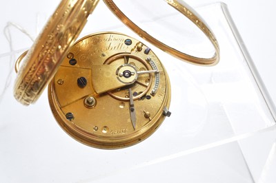 Lot 384 - An 18ct gold open face pocket watch