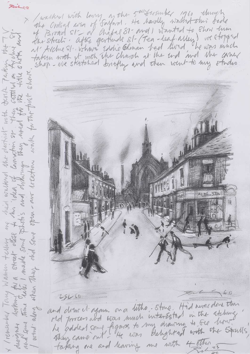 Lot 118 - After Harold Riley, "Archie Street, Salford", signed print.