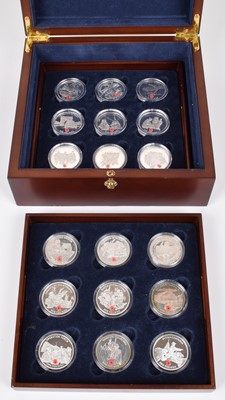 Lot 27 - Westminster mint cased set of 17 silver proof Gibraltar 2004/5 WWII commemorative coins.