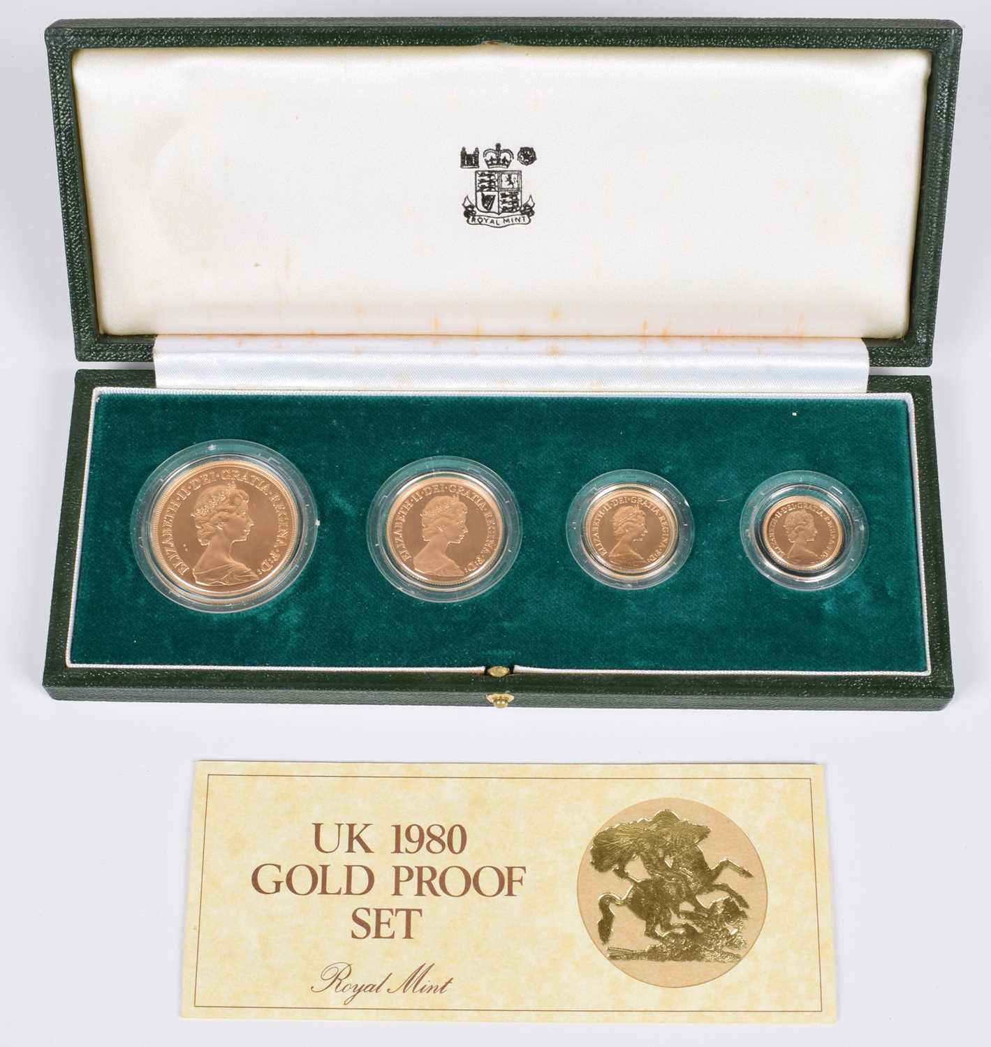 Lot 192 - Elizabeth II, United Kingdom, 1980, Gold Proof Set, Royal Mint.