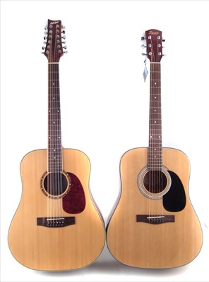 Lot 41 - Squier SA105 N steel string acoustic guitar, also an Ashton twelve string DM25.