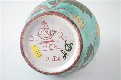 Lot 149 - Della Robbia twin handled vase