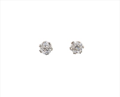 Lot 74 - A pair of old cut diamond stud earrings